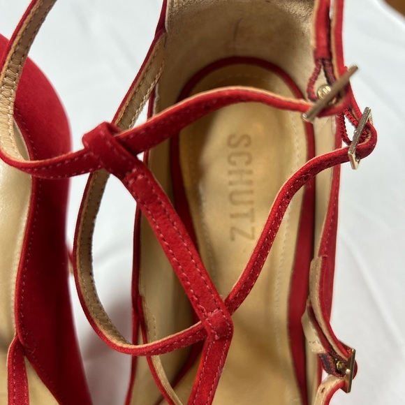 Schutz Women's Red Strappy Heels - Picture 5 of 5